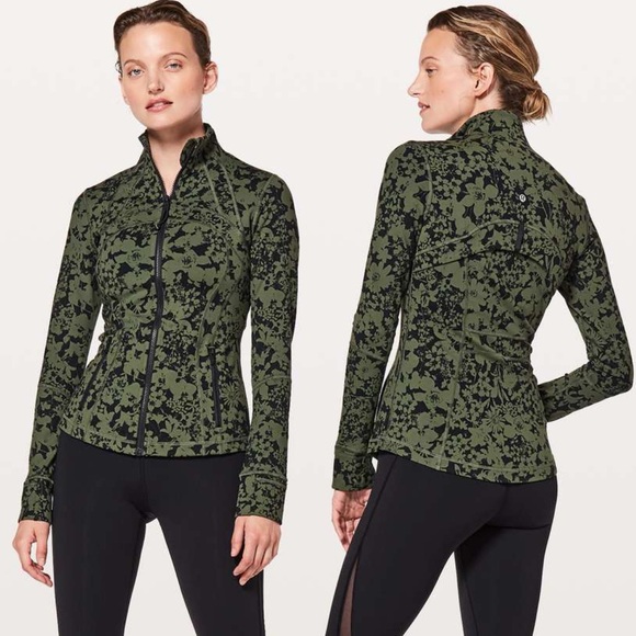 Lululemon Define Jacket Efflorescent Barracks Green Black Size 4 Luon W4AQCS - Picture 1 of 16